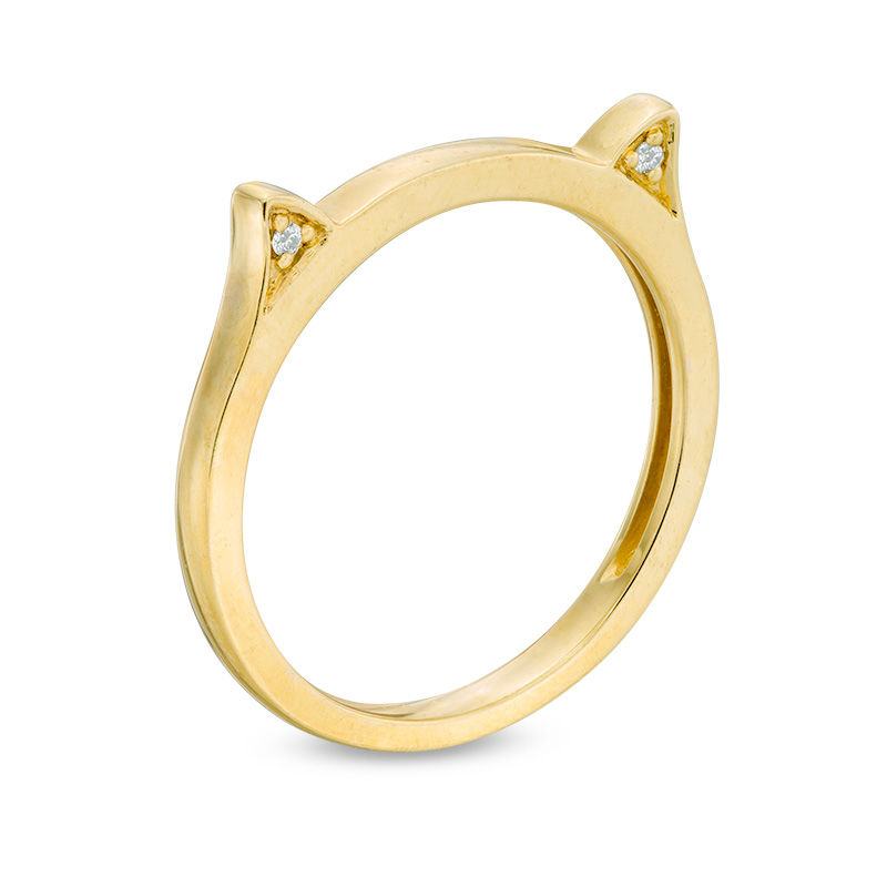 Diamond Accent Cat Ears Ring in 10K Gold