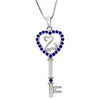 Thumbnail Image 1 of Open Hearts Family by Jane Seymour™ Birthstone Key Pendant in Sterling Silver (1 Stone)