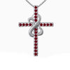Thumbnail Image 1 of Open Hearts Family by Jane Seymour™ Birthstone Cross Pendant in Sterling Silver (1 Stone)