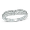 Thumbnail Image 0 of 1/2 CT. T.W. Diamond Triple Row Contour Wedding Band in 10K White Gold