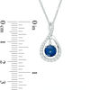 Thumbnail Image 1 of 6.0mm Lab-Created Ceylon and White Sapphire Infinity Pendant in Sterling Silver