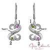 Thumbnail Image 1 of Open Hearts by Jane Seymour™ Birthstone and Diamond Accent Drop Earrings in Sterling Silver (2 Stones and Names)