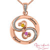 Thumbnail Image 3 of Open Hearts Waves by Jane Seymour™ Couple's Birthstone and Diamond Accent Pendant in 10K Gold (2 Stones and Names)