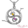 Thumbnail Image 4 of Open Hearts Waves by Jane Seymour™ Couple's Birthstone and Diamond Accent Pendant in 10K Gold (2 Stones and Names)