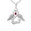 Thumbnail Image 1 of Open Hearts Family by Jane Seymour™ Birthstone and Diamond Accent Angel Pendant in 10K Gold (1 Stone)