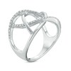 Thumbnail Image 2 of 1/10 CT. T.W. Diamond Open Crossover Ring in Sterling Silver