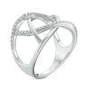 Thumbnail Image 1 of 1/10 CT. T.W. Diamond Open Crossover Ring in Sterling Silver