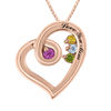 Thumbnail Image 3 of Mother's Birthstone Tilted Heart Pendant in 10K Gold (4 Stones and 1 Line)