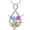 Thumbnail Image 3 of Mother's 4.0mm Heart-Shaped Birthstone Infinity Pendant in 10K White or Yellow Gold (3 Stones and 1 Line)