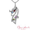 Thumbnail Image 3 of Open Hearts by Jane Seymour™ Birthstone and Diamond Accent Wing Pendant in Sterling Silver (4 Stones and 1 Line)