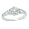 Thumbnail Image 1 of 1/4 CT. T.W. Diamond Tilted Cushion Frame Promise Ring in Sterling Silver