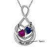 Thumbnail Image 2 of Couple's 4.0mm Heart-Shaped Birthstone Infinity Pendant in Sterling Silver (2 Stones and 1 Line)