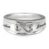 Thumbnail Image 0 of Open Hearts Family by Jane Seymour™ Personalized Wedding Band in Sterling Silver (2 Names)