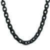 Thumbnail Image 2 of 9.6mm Square Link Chain Necklace and Bracelet Set in Stainless Steel with Black IP - 24"
