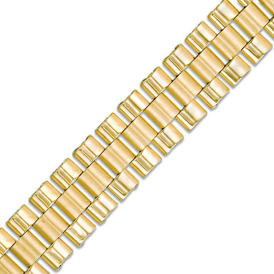 Triple Row Link Chain Bracelet in 10K Gold - 8.5"