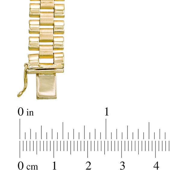 Triple Row Link Chain Bracelet in 10K Gold - 8.5"