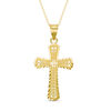 Thumbnail Image 1 of Diamond-Cut Scroll Cross Pendant in 10K Gold
