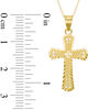 Thumbnail Image 1 of Diamond-Cut Scroll Cross Pendant in 10K Gold