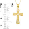 Thumbnail Image 2 of Diamond-Cut Scroll Cross Pendant in 10K Gold