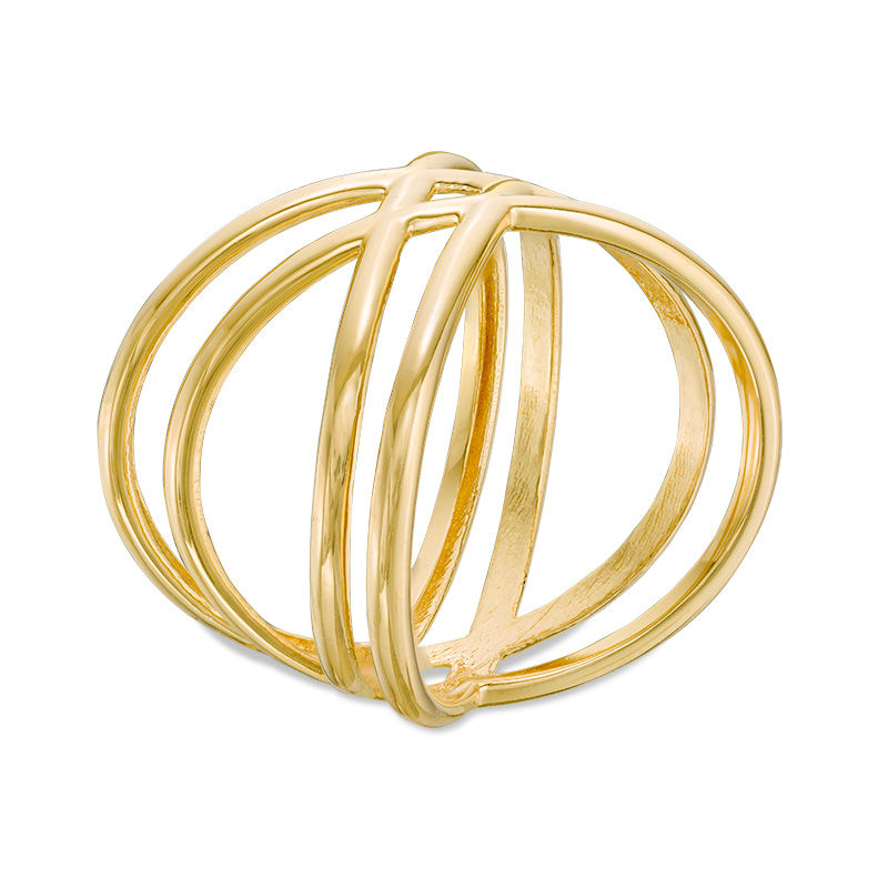 Stacked Double Orbit Ring in 10K Gold - Size 7