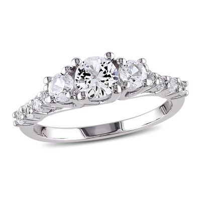 three stone silver ring