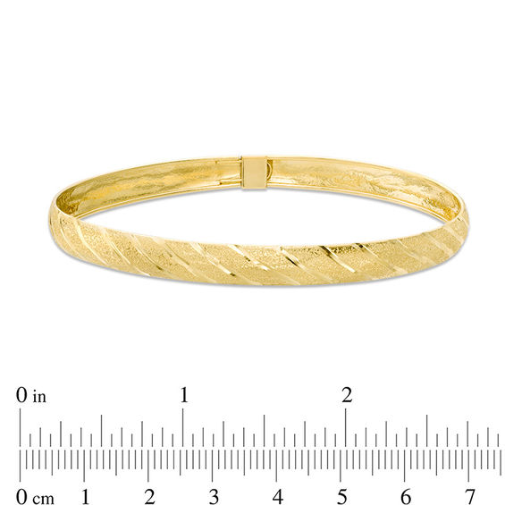 6.0mm Multi-Texture Bangle in 10K Gold - 7.5"