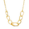 Thumbnail Image 0 of Multi-Textured Chunky Oval Link Necklace in 10K Gold - 17"