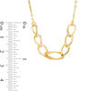 Thumbnail Image 1 of Multi-Textured Chunky Oval Link Necklace in 10K Gold - 17"