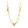 Thumbnail Image 1 of Interlocking Oval Station Necklace in 10K Gold - 17"