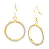Thumbnail Image 1 of Glitter Enamel Open Circle Drop Earrings in 10K Gold