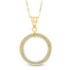 Thumbnail Image 1 of Glitter Enamel Open Circle Pendant in 10K Gold