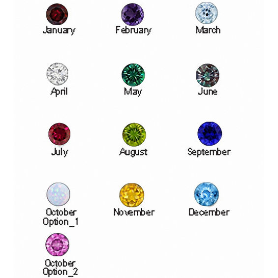 Mother's Birthstone and Diamond Accent Abstract Hearts Pendant in Sterling Silver (5 Stones and 2 Lines)