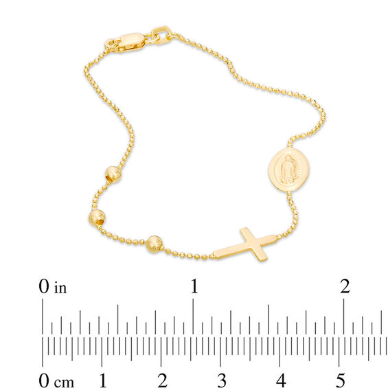 Rosary Bracelet in 10K Tri-Tone Gold - 7.5"