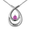 Thumbnail Image 1 of 4.0mm Birthstone Teardrop Pendant in 10K Gold (1 Stone and Name)