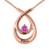 Thumbnail Image 3 of 4.0mm Birthstone Teardrop Pendant in 10K Gold (1 Stone and Name)