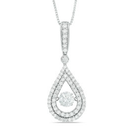 Unstoppable Love™ 1 CT. T.W. Diamond Teardrop Pendant in 14K White Gold