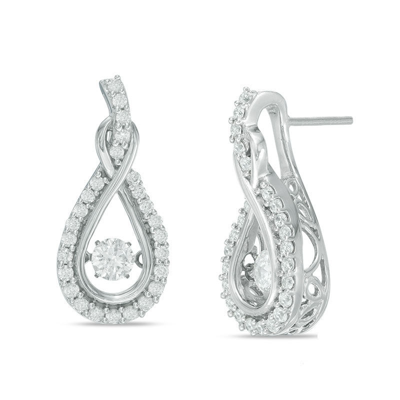 Unstoppable Love 1 Ct T W Diamond Layered Infinity Drop Earrings In 14k White Gold Zales Unstoppable Love 1 Ct T W Diamond Layered Infinity Drop Earrings In 14k White Gold Zales
