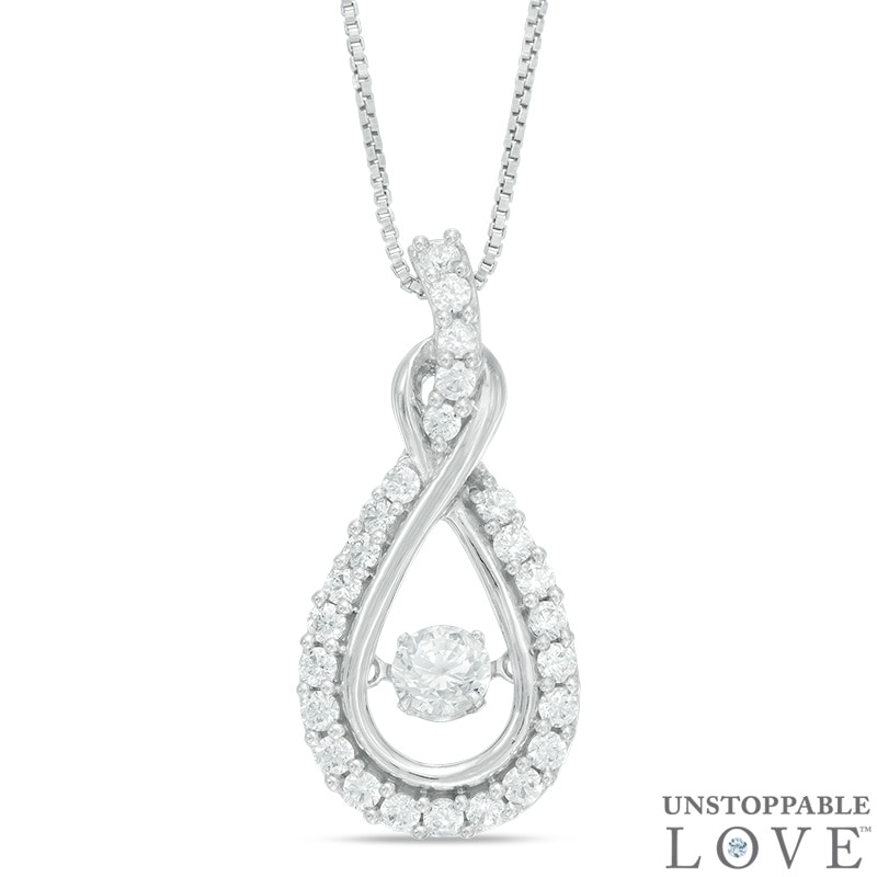 Main Image 1 of Unstoppable Love™ 1 CT. T.W. Diamond Layered Infinity Pendant in 14K White Gold