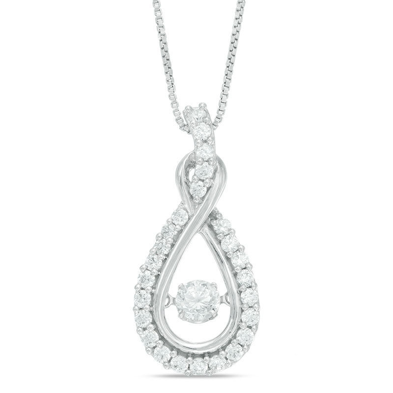 0.95 CT. T.W. Diamond Layered Infinity Pendant in 14K White Gold