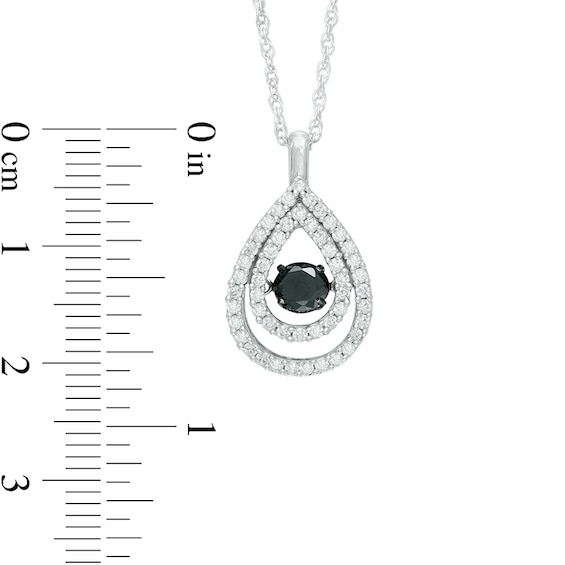 Unstoppable Love™ 3/4 CT. T.w. Enhanced Black and White Diamond Double Teardrop Pendant in 10K White Gold