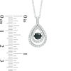 Thumbnail Image 1 of 0.70 CT. T.W. Enhanced Black and White Diamond Double Teardrop Pendant in 10K White Gold