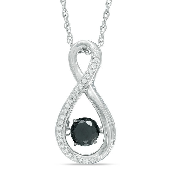 Unstoppable Love™ 1/2 CT. T.W. Enhanced Black and White Diamond Infinity Pendant in 10K White Gold Unstoppable Love™ 1/2 CT. T.W. Enhanced Black and White Diamond Infinity Pendant in 10K White Gold