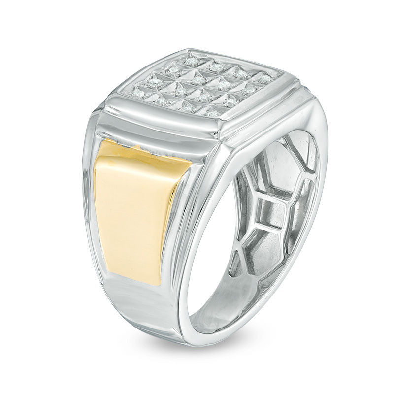 Main Image 2 of 1/8 CT. T.W. Composite Diamond Square Ring in 10K Gold