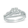 Thumbnail Image 1 of 1/2 CT. T.W. Diamond Frame Vine Split Shank Bridal Set in 10K White Gold