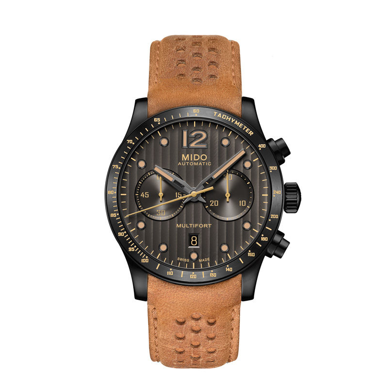 Main Image 1 of Men's MIDO® Multifort Automatic Chronograph Strap Watch with Dark Grey Dial (Model: M025.627.36.061.10)