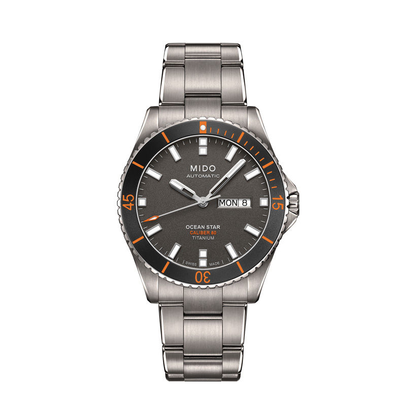 Men's MIDO® Ocean Star Captain V Automatic Titanium Watch with Grey Dial (Model: M026.430.44.061.00)