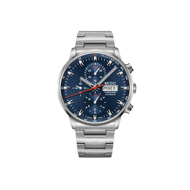 Men's MIDO® Commander II Automatic Chronograph Watch with Blue Dial (Model: M016.414.11.041.00)