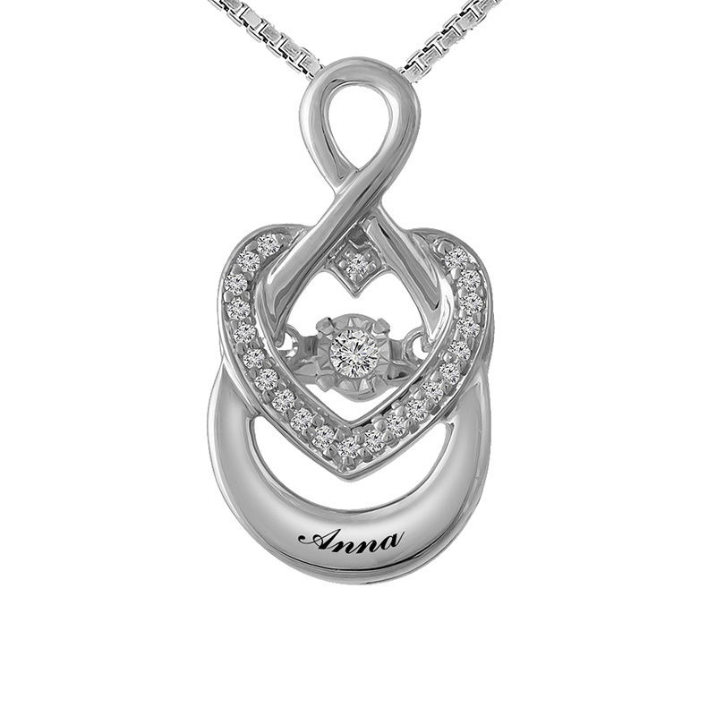 Main Image 1 of Unstoppable Love™ Diamond Accent Heart Wrapped Infinity Pendant in 10K White or Yellow Gold (1 Line)