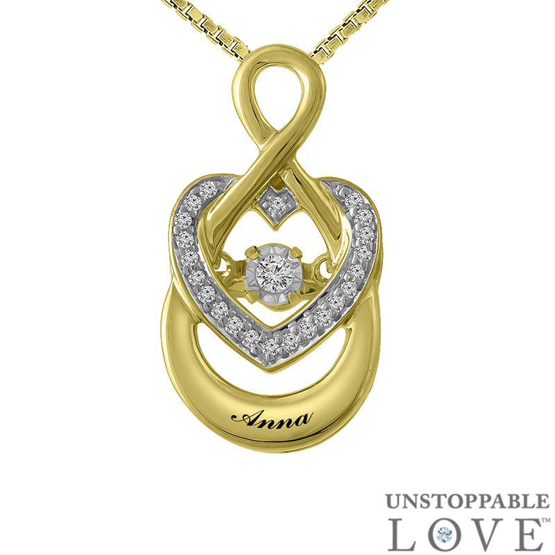 Main Image 2 of Unstoppable Love™ Diamond Accent Heart Wrapped Infinity Pendant in 10K White or Yellow Gold (1 Line)