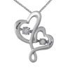 Thumbnail Image 1 of Unstoppable Love™ Couple's Diamond Accent Double Heart Pendant in Sterling Silver (2 Names)
